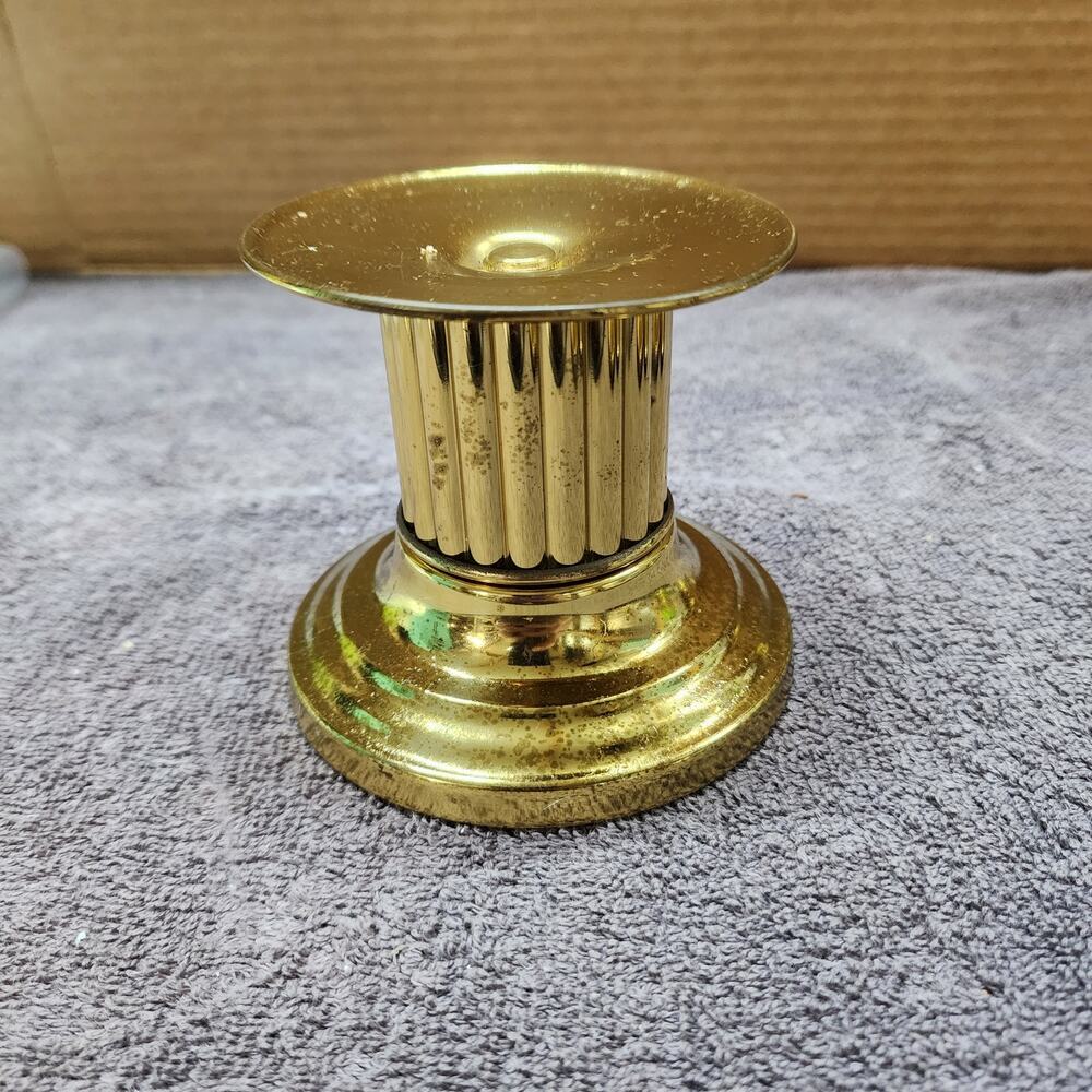 Vintage Brass Roman Column Pillar Candle Holder copper craft b48